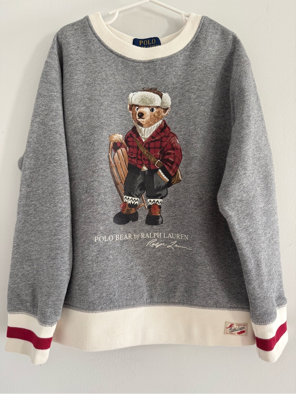 Polo Ralph Lauren Sled Polo Bear Sweatshirt Gray Kids Size S/8 - Picture 10 of 12